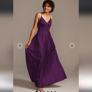 David's Bridal A-line Bridesmaids Prom Dress Plum Purple